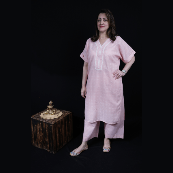 Peach Cotton Suit Set - Image 3