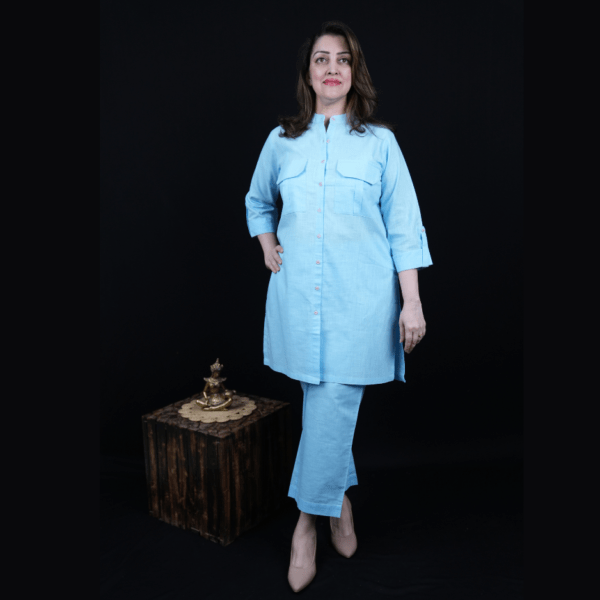 Blue Linen Coord Set